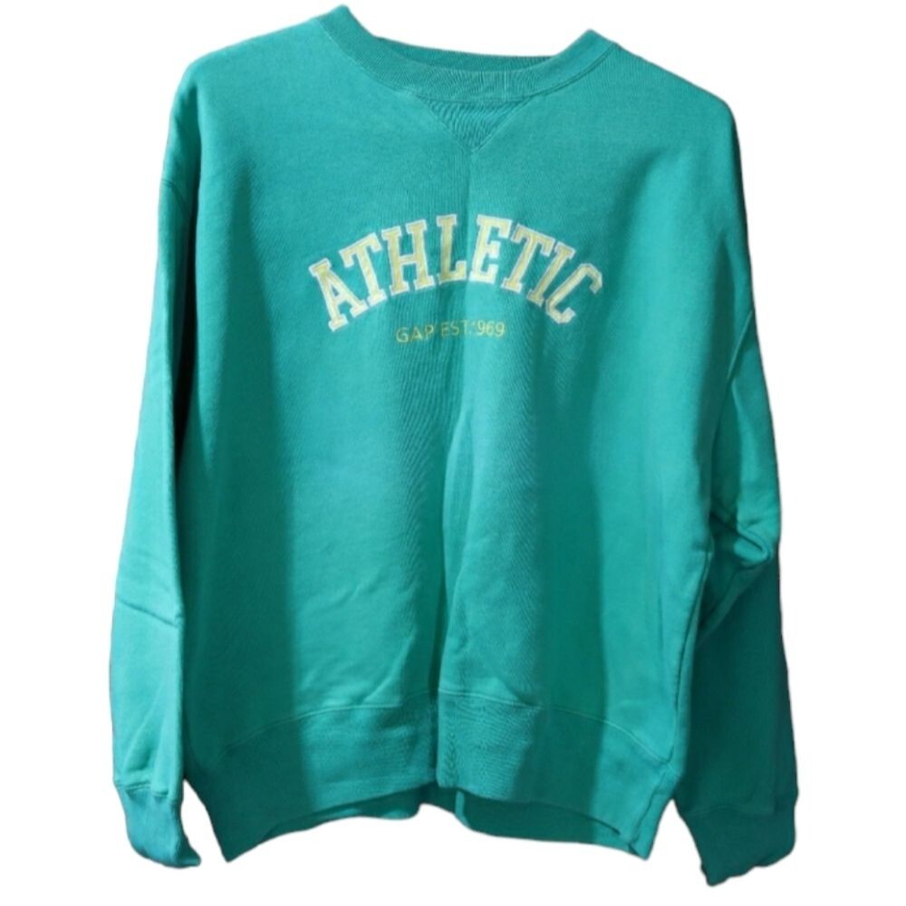 Gap Athletic Classic Vintage Green Pullover Sweatshirt Medium Y2K Preppy